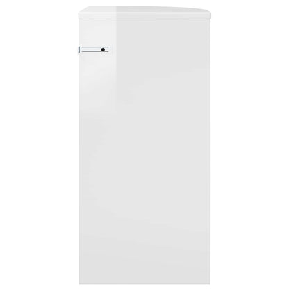 Tavolino Bianco Lucido 29,6 x 29,6 x 60 cm Legno multistrato | homemem39