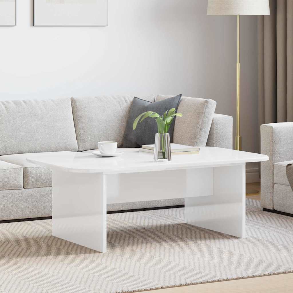 Tavolino da salotto Bianco Lucido 93 x 53 x 33 cm | homemem39