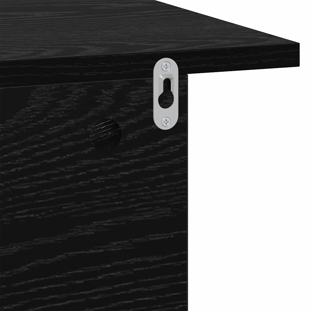 Comodino Rovere Nero 40 x 30 x 25 cm Legno ingegnerizzato | homemem39