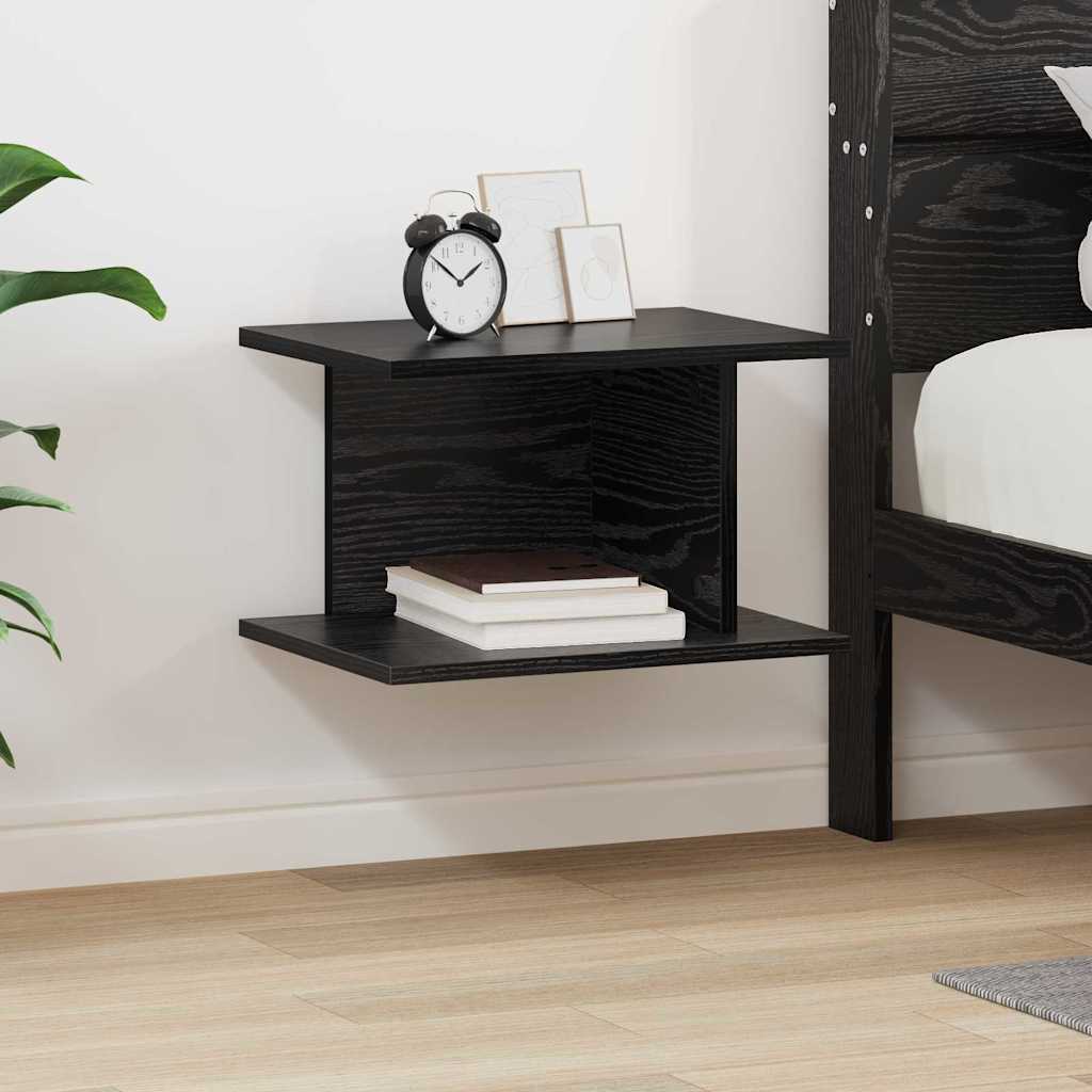 Comodino Rovere Nero 40 x 30 x 25 cm Legno ingegnerizzato | homemem39