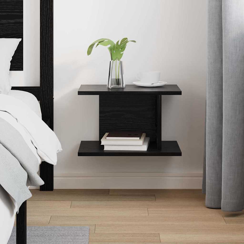 Comodino Rovere Nero 40 x 30 x 25 cm Legno ingegnerizzato | homemem39