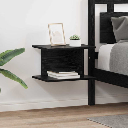 Comodino 2 pcs Rovere Nero 40 x 30 x 25 cm Legno multistrato | homemem39