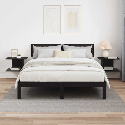 Comodino 2 pcs Rovere Nero 40 x 30 x 25 cm Legno multistrato | homemem39