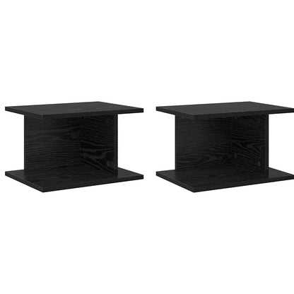 Comodino 2 pcs Rovere Nero 40 x 30 x 25 cm Legno multistrato | homemem39