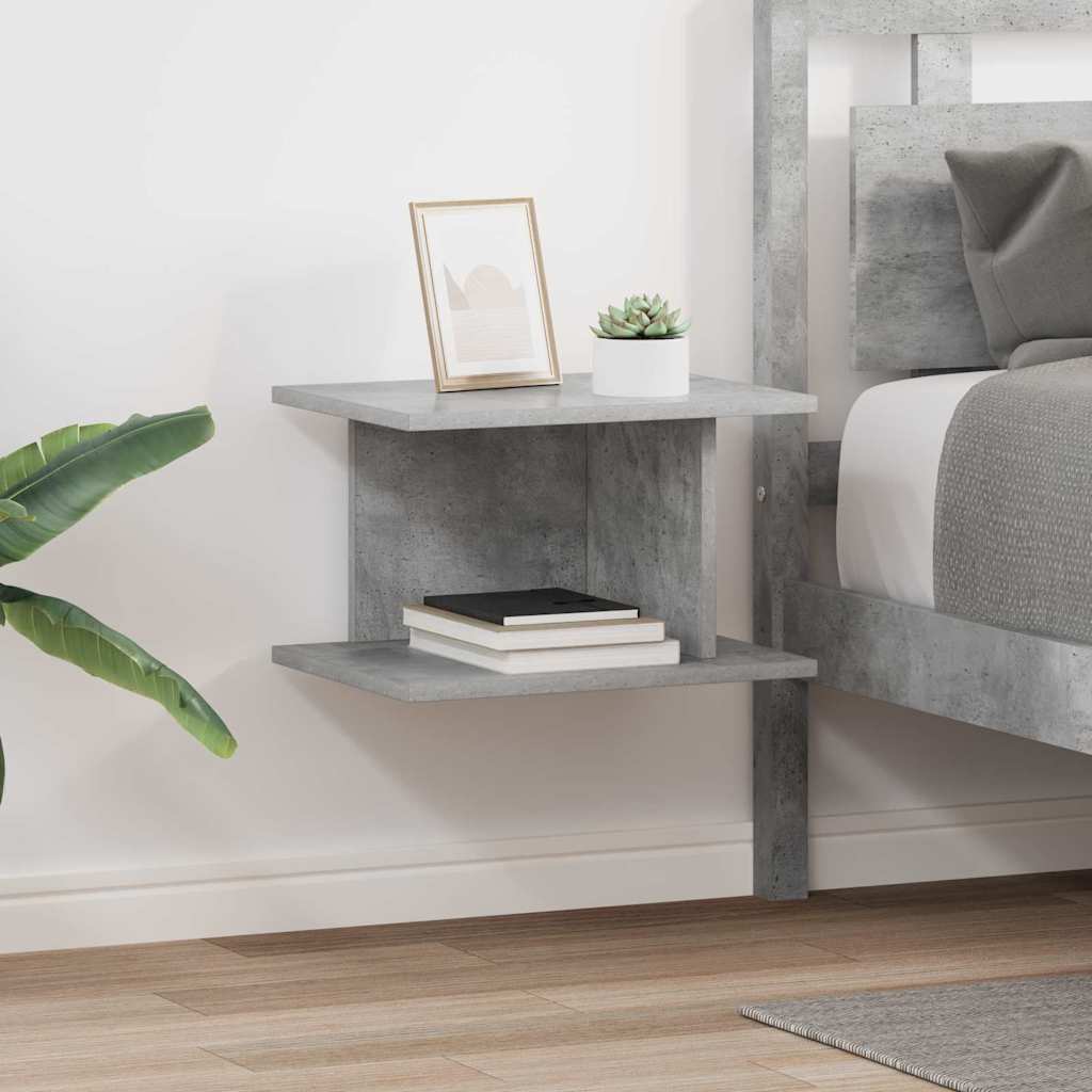 Comodino 2 pcs Grigio cemento 40 x 30 x 25 cm Legno multistrato | homemem39