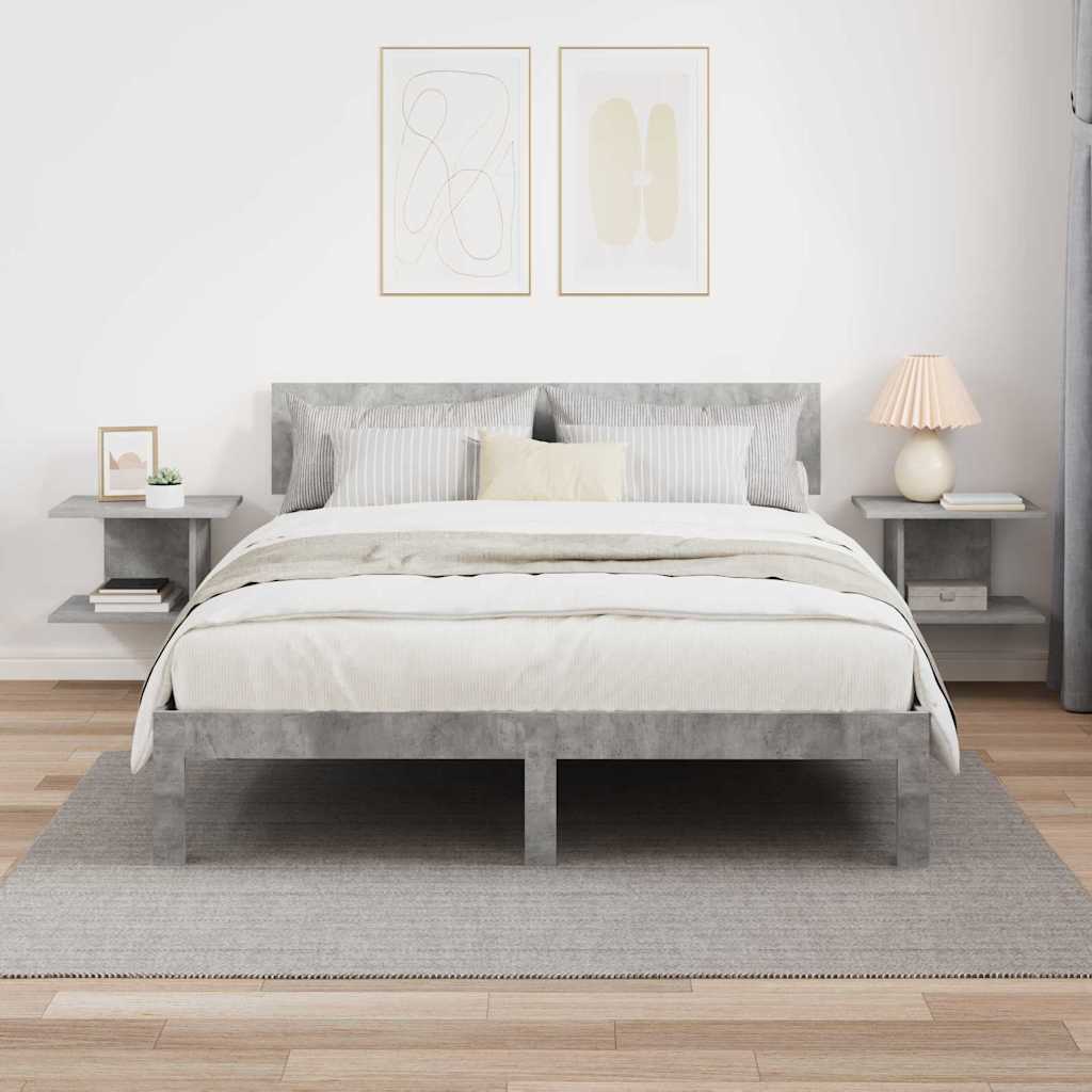 Comodino 2 pcs Grigio cemento 40 x 30 x 25 cm Legno multistrato | homemem39