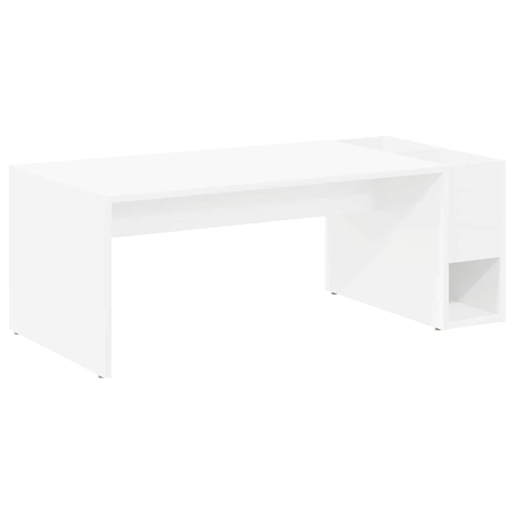Tavolino da salotto Bianco 101,5 x 50 x 37 cm Legno multistrato | homemem39