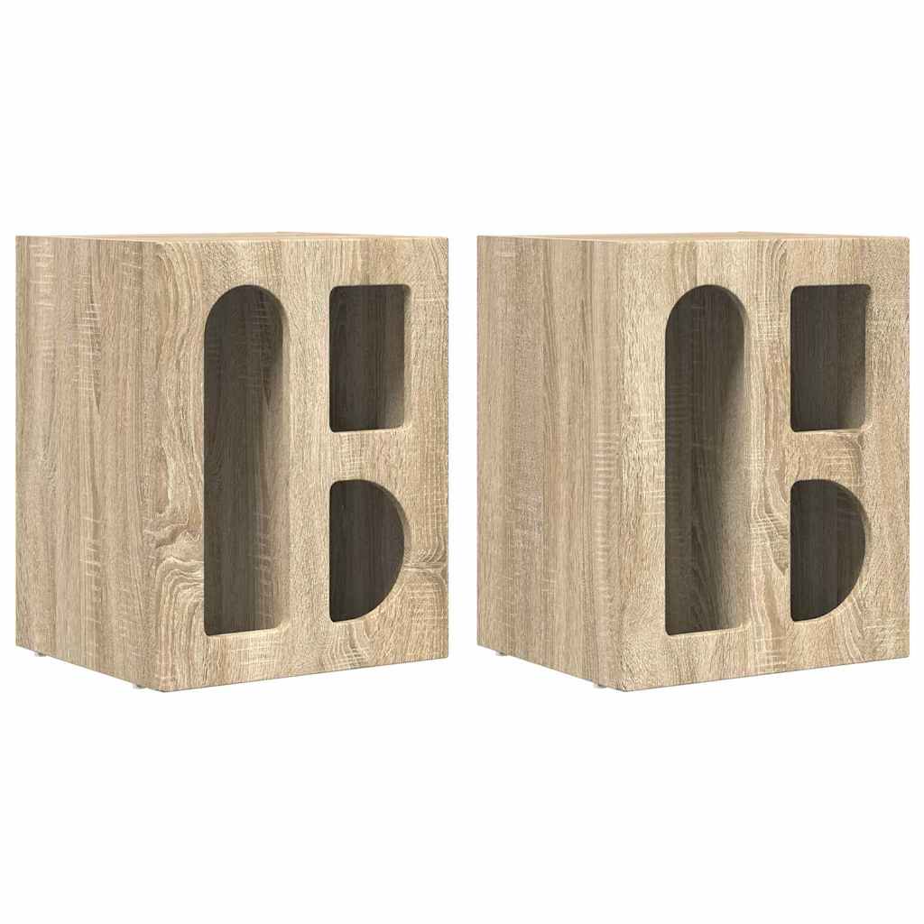 Comodino ELST 2 pz Rovere Sonoma 40 x 35 x 50 cm | homemem39