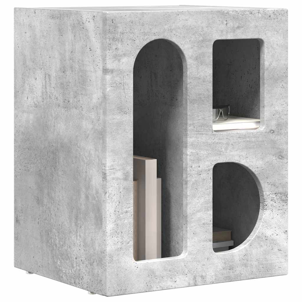Comodino ELST Grigio cemento 40 x 35 x 50 cm | homemem39