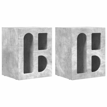 Comodino ELST 2 pz Grigio cemento 40 x 35 x 50 cm | homemem39