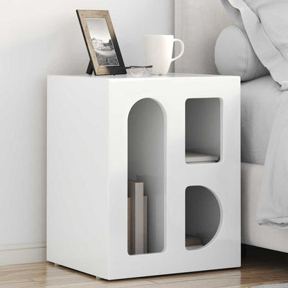 Comodino ELST Bianco Lucido 40 x 35 x 50 cm | homemem39