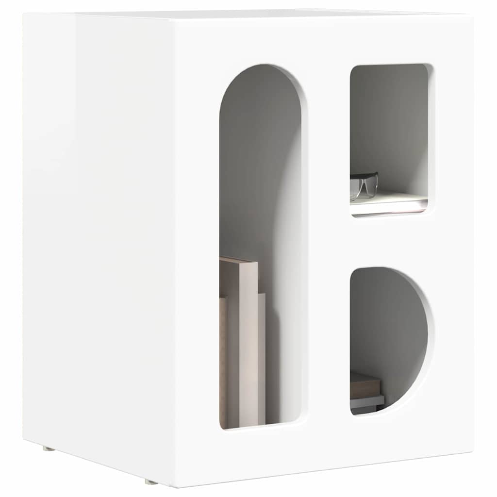 Comodino ELST Bianco Lucido 40 x 35 x 50 cm | homemem39