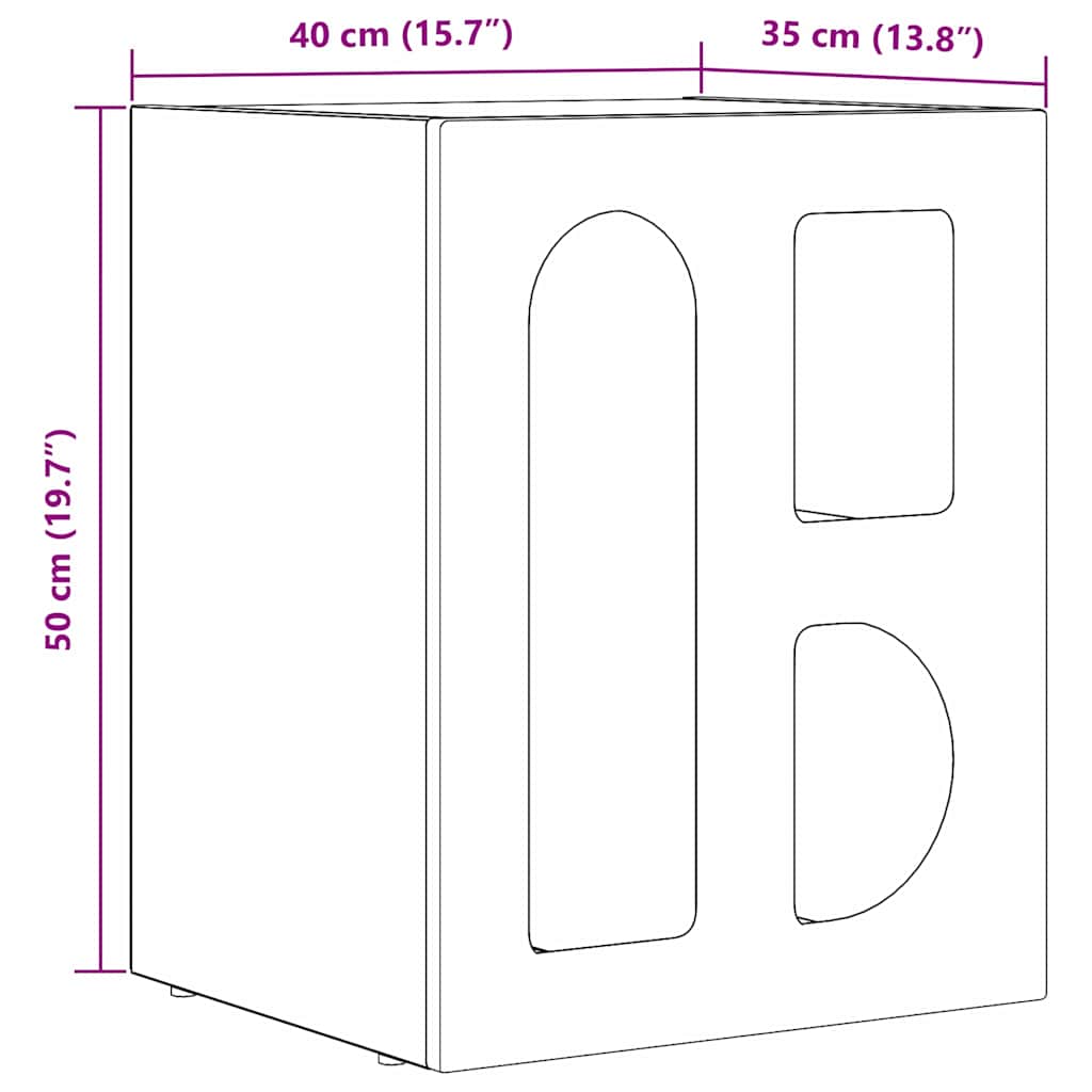 Comodino ELST Bianco Lucido 40 x 35 x 50 cm | homemem39