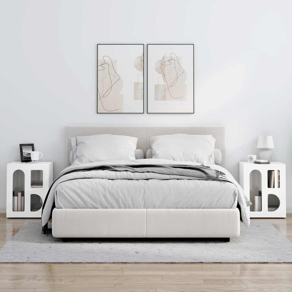 Comodino ELST 2 pz Bianco Lucido 40 x 35 x 50 cm | homemem39
