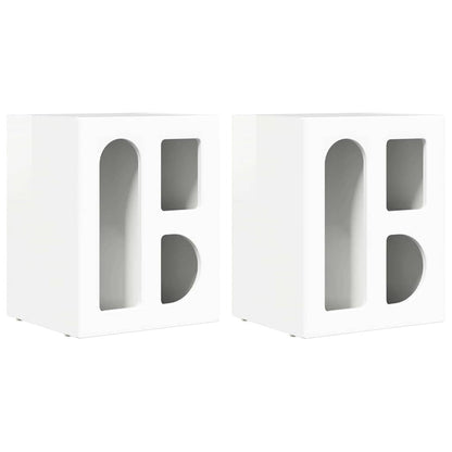 Comodino ELST 2 pz Bianco Lucido 40 x 35 x 50 cm | homemem39