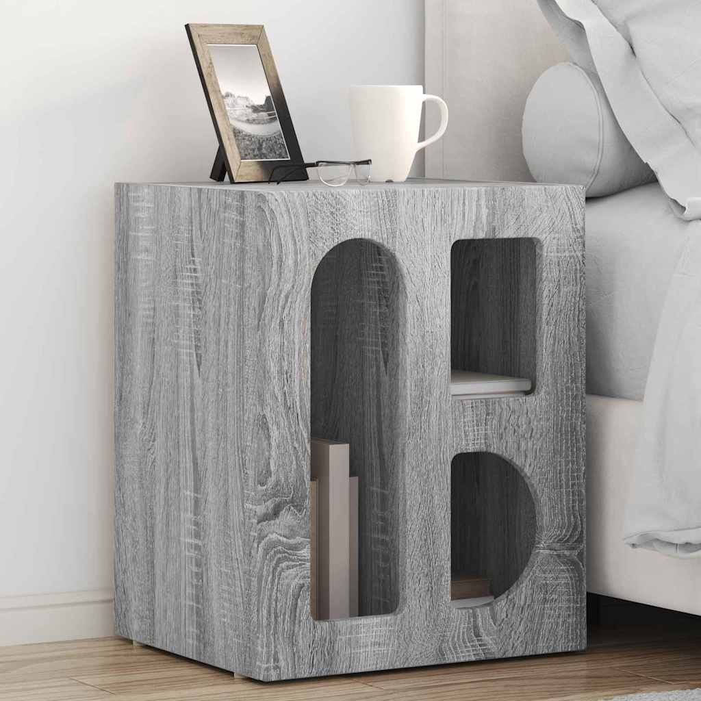 Comodino ELST 2 pz Grigio Sonoma 40 x 35 x 50 cm | homemem39