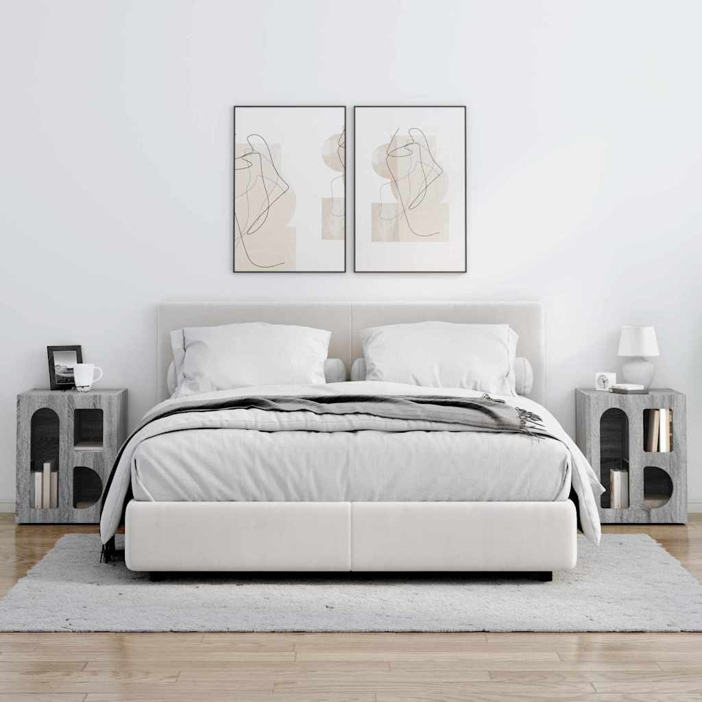 Comodino ELST 2 pz Grigio Sonoma 40 x 35 x 50 cm | homemem39