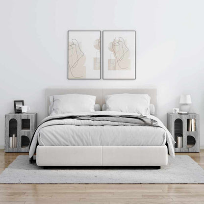 Comodino ELST 2 pz Grigio Sonoma 40 x 35 x 50 cm | homemem39