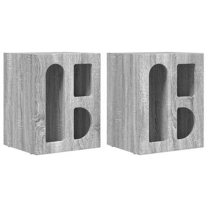 Comodino ELST 2 pz Grigio Sonoma 40 x 35 x 50 cm | homemem39