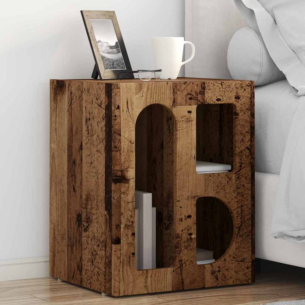 Comodino ELST 2 pz Legno vecchio 40 x 35 x 50 cm | homemem39