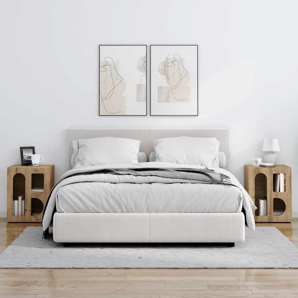 Comodino ELST 2 pz Rovere artigianale 40 x 35 x 50 cm | homemem39