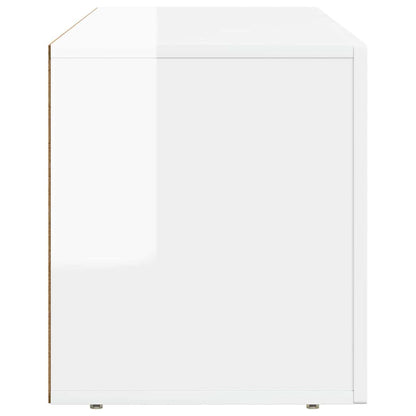 Mobile TV Bianco Lucido 100 x 35 x 40 cm Legno multistrato | homemem39
