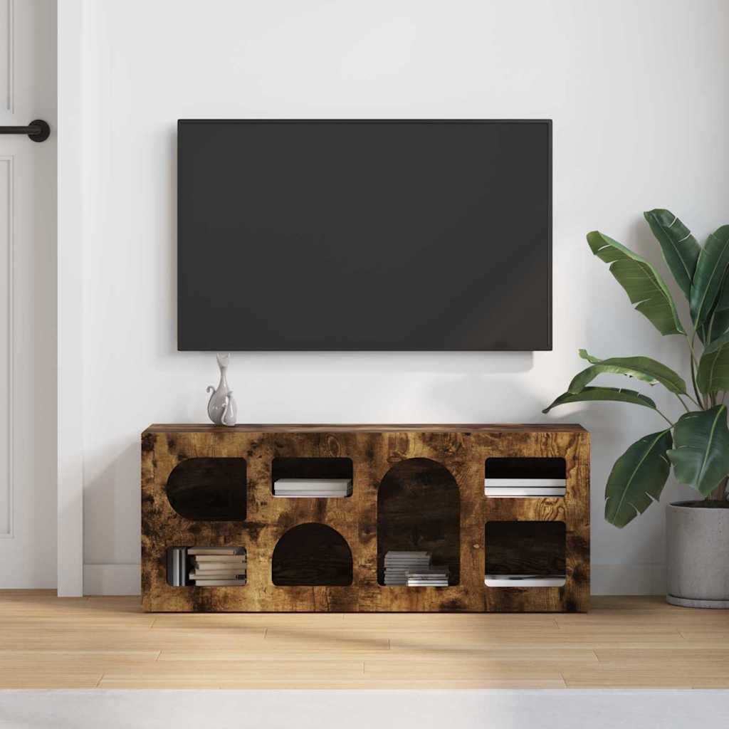 Mobile TV Rovere fumé 100 x 35 x 40 cm Legno multistrato