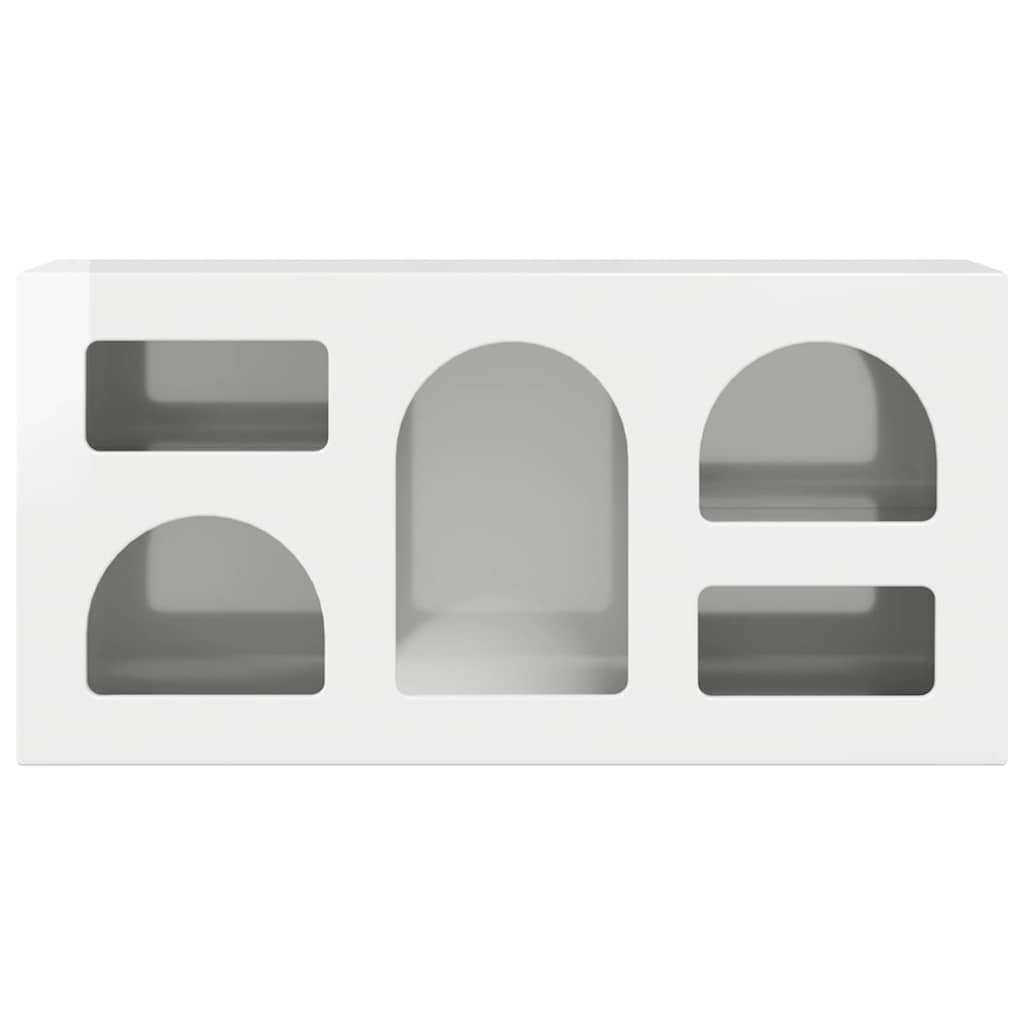 Mobile TV Bianco Lucido 80 x 35 x 40 cm Legno multistrato