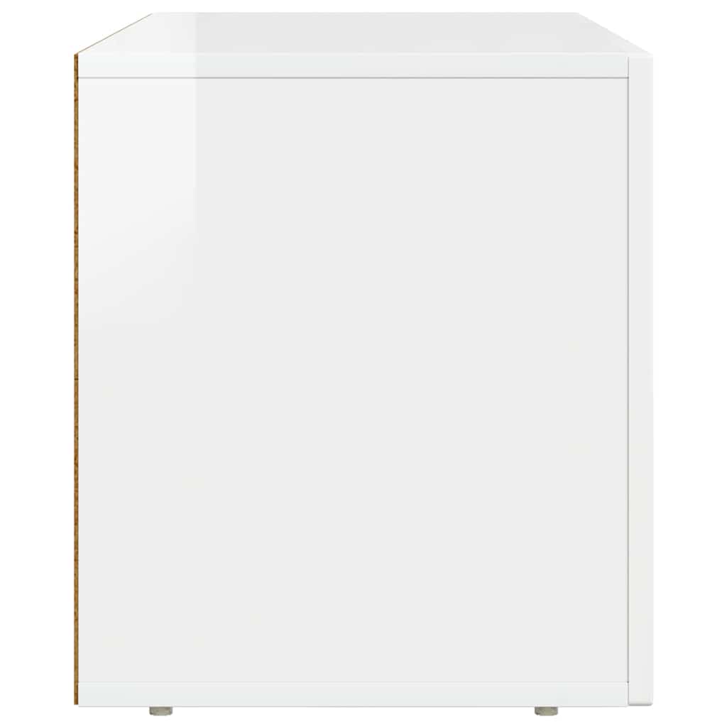Mobile TV Bianco Lucido 80 x 35 x 40 cm Legno multistrato