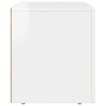 Mobile TV Bianco Lucido 80 x 35 x 40 cm Legno multistrato