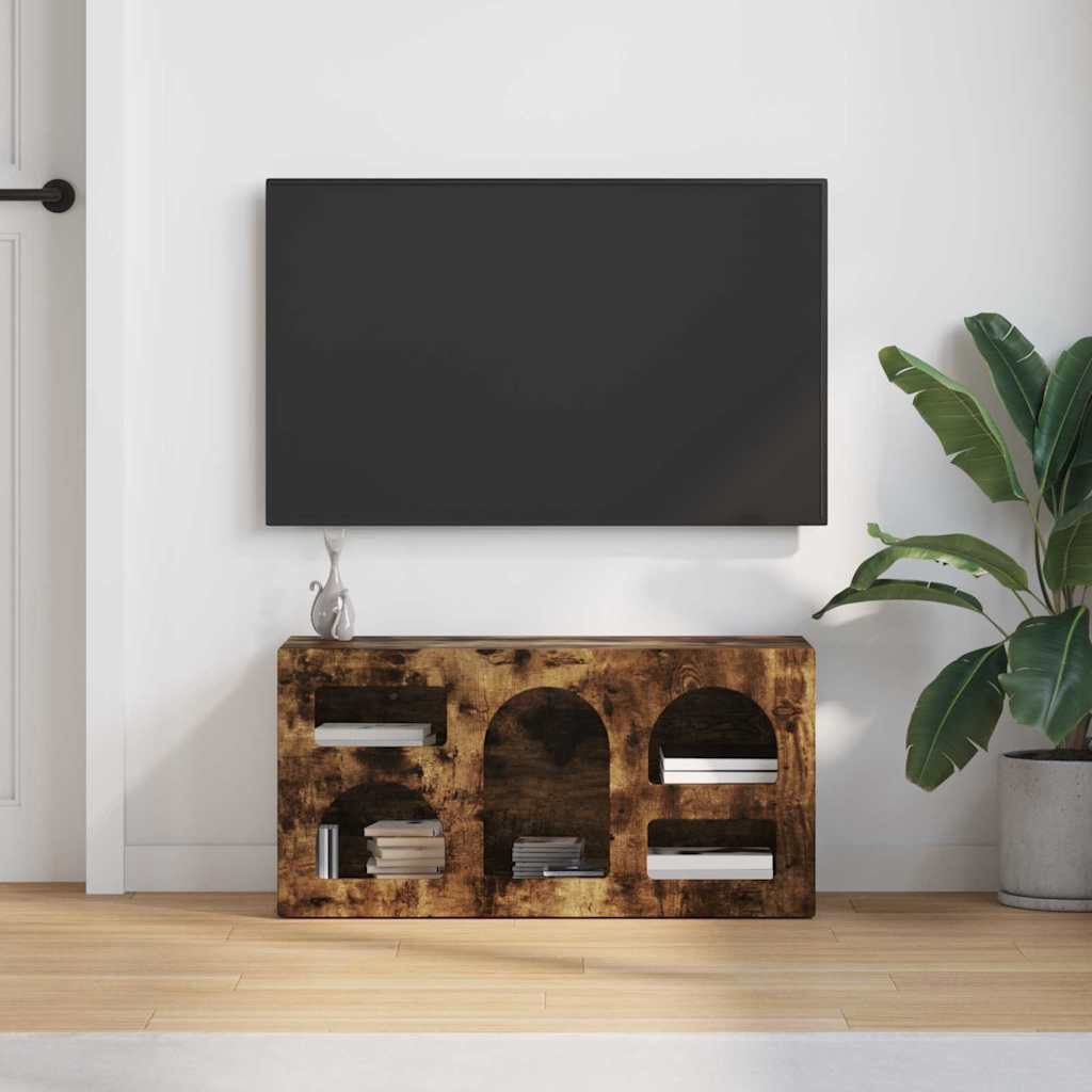 Mobile TV Rovere fumé 80 x 35 x 40 cm Legno multistrato