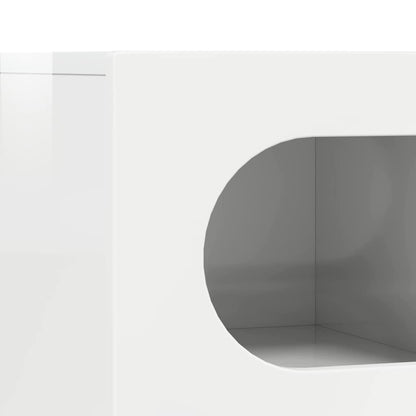 Mobile TV Bianco Lucido 60 x 35 x 40 cm Legno multistrato