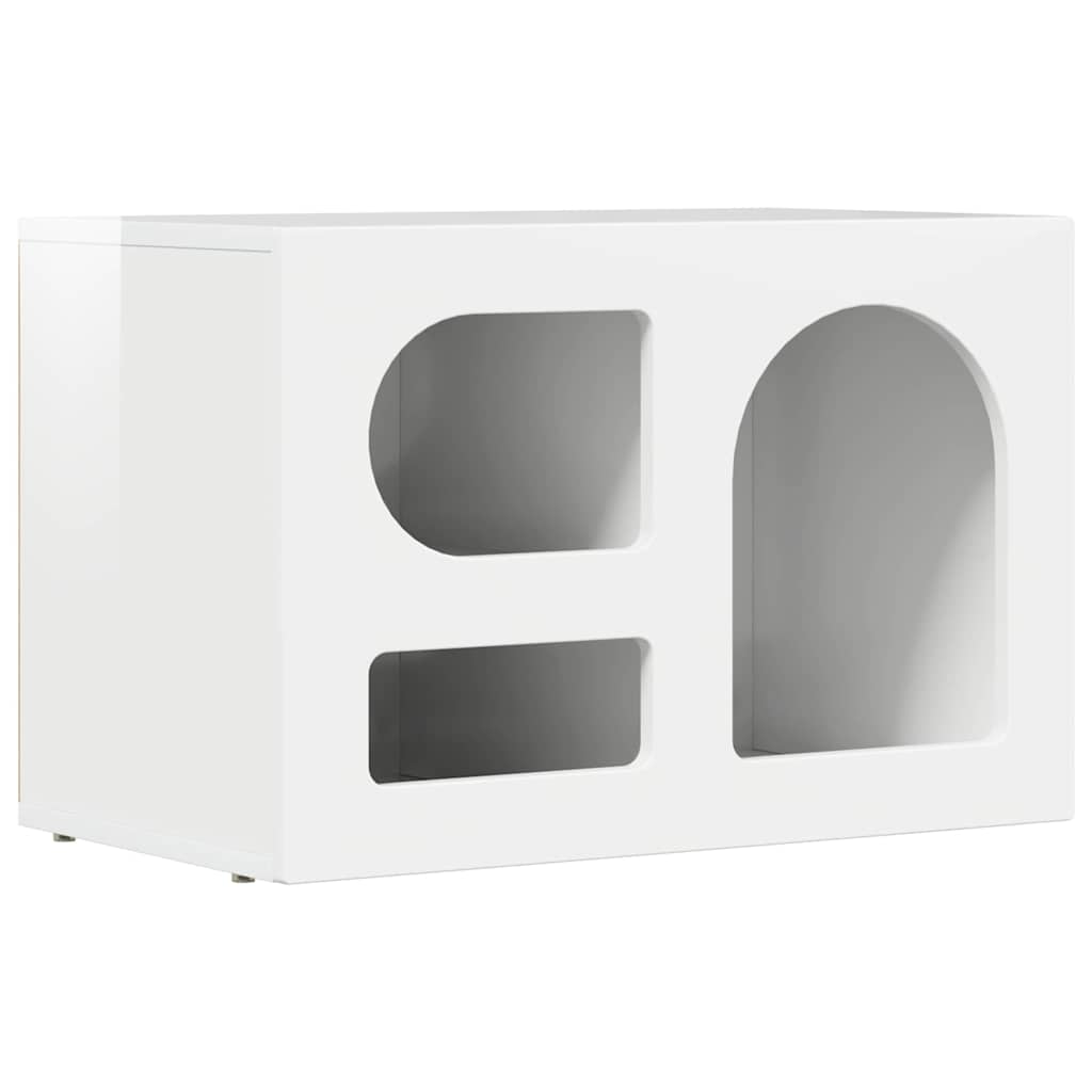 Mobile TV Bianco Lucido 60 x 35 x 40 cm Legno multistrato