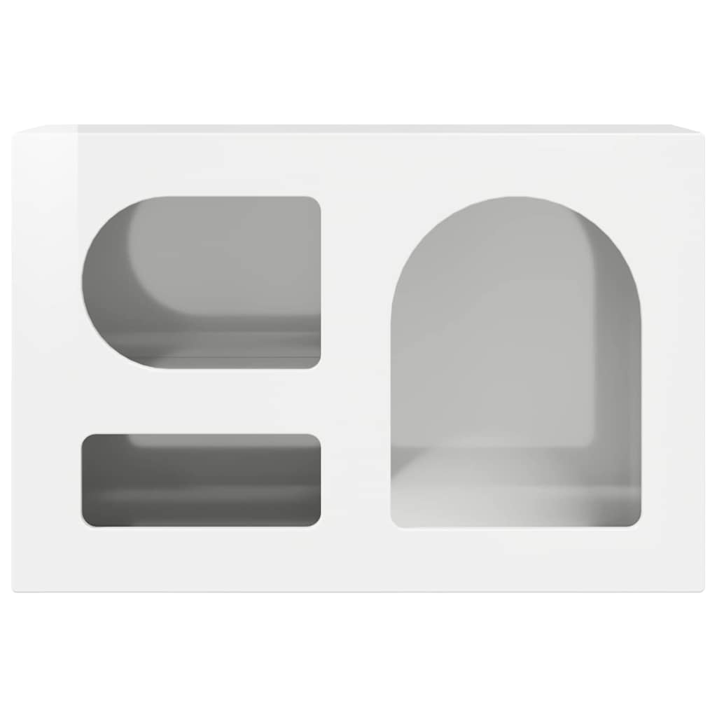 Mobile TV Bianco Lucido 60 x 35 x 40 cm Legno multistrato