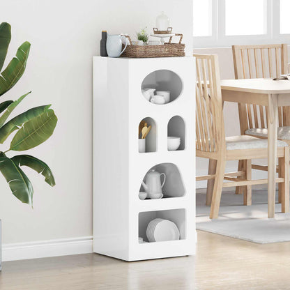 Credenza Bianco Lucido 40 x 35 x 100,5 cm Legno multistrato