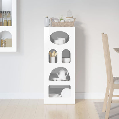 Credenza Bianco Lucido 40 x 35 x 100,5 cm Legno multistrato