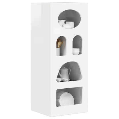 Credenza Bianco Lucido 40 x 35 x 100,5 cm Legno multistrato