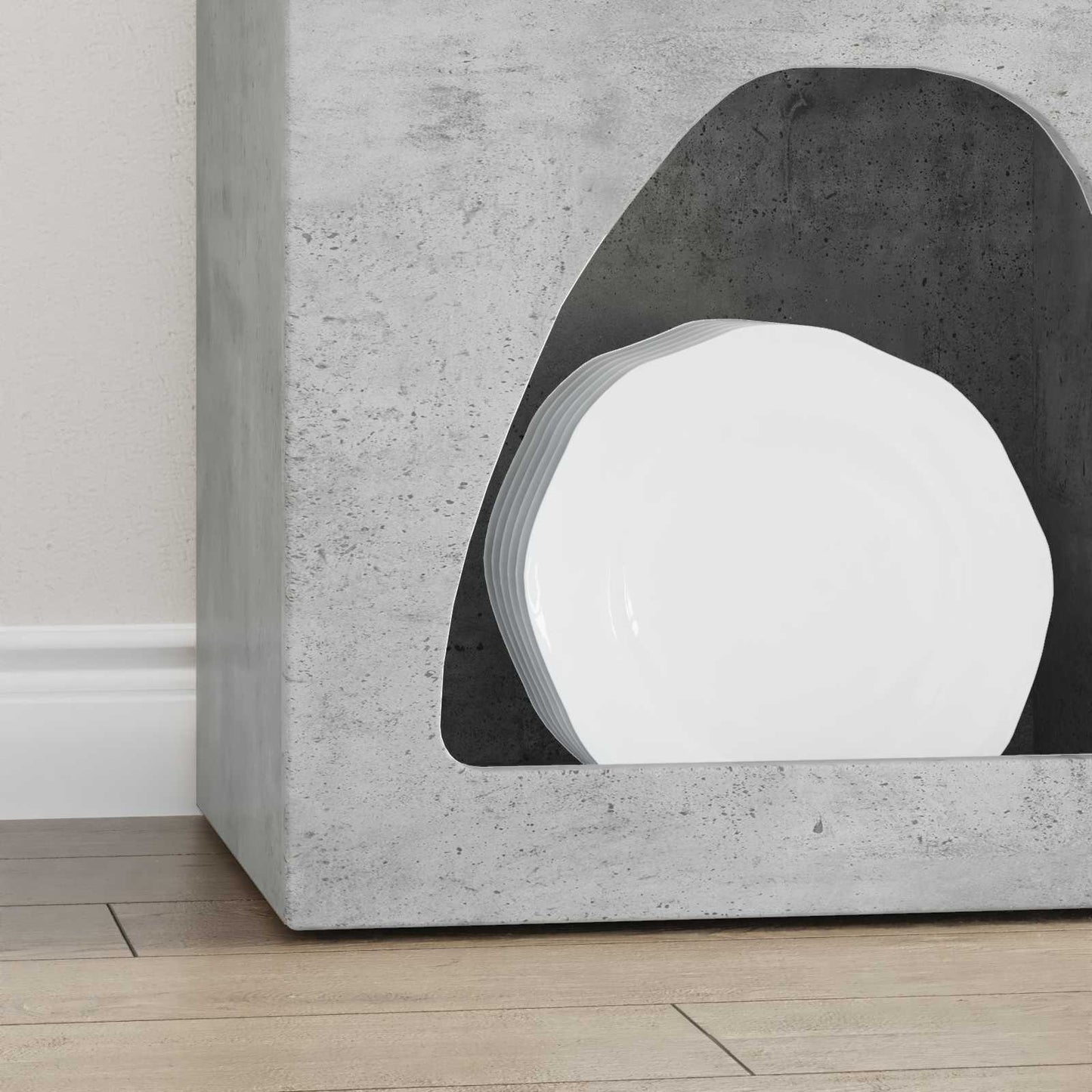 Credenza Grigio cemento 40 x 35 x 100.5 cm Legno multistrato