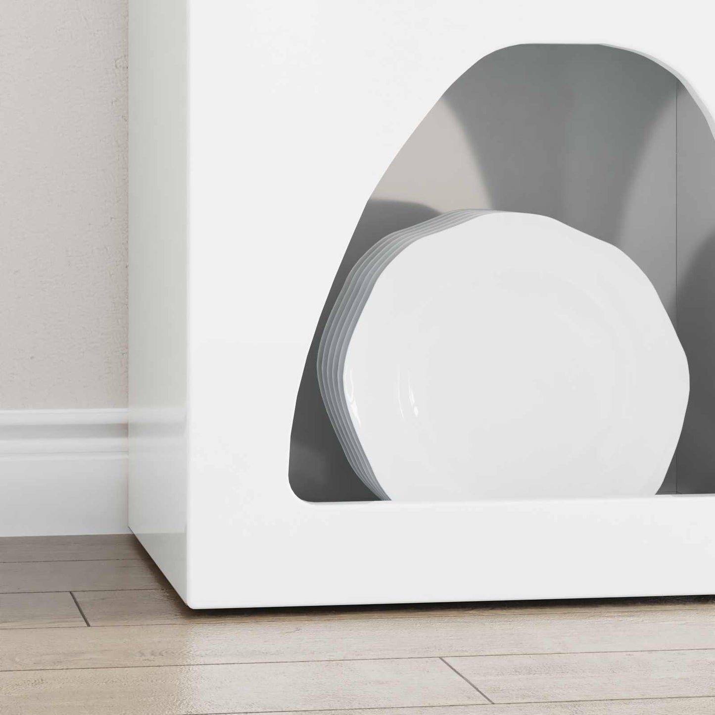 Credenza Bianco Lucido 40 x 35 x 100.5 cm Legno multistrato