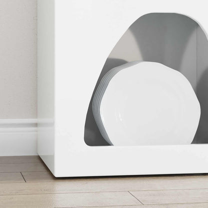 Credenza Bianco Lucido 40 x 35 x 100.5 cm Legno multistrato