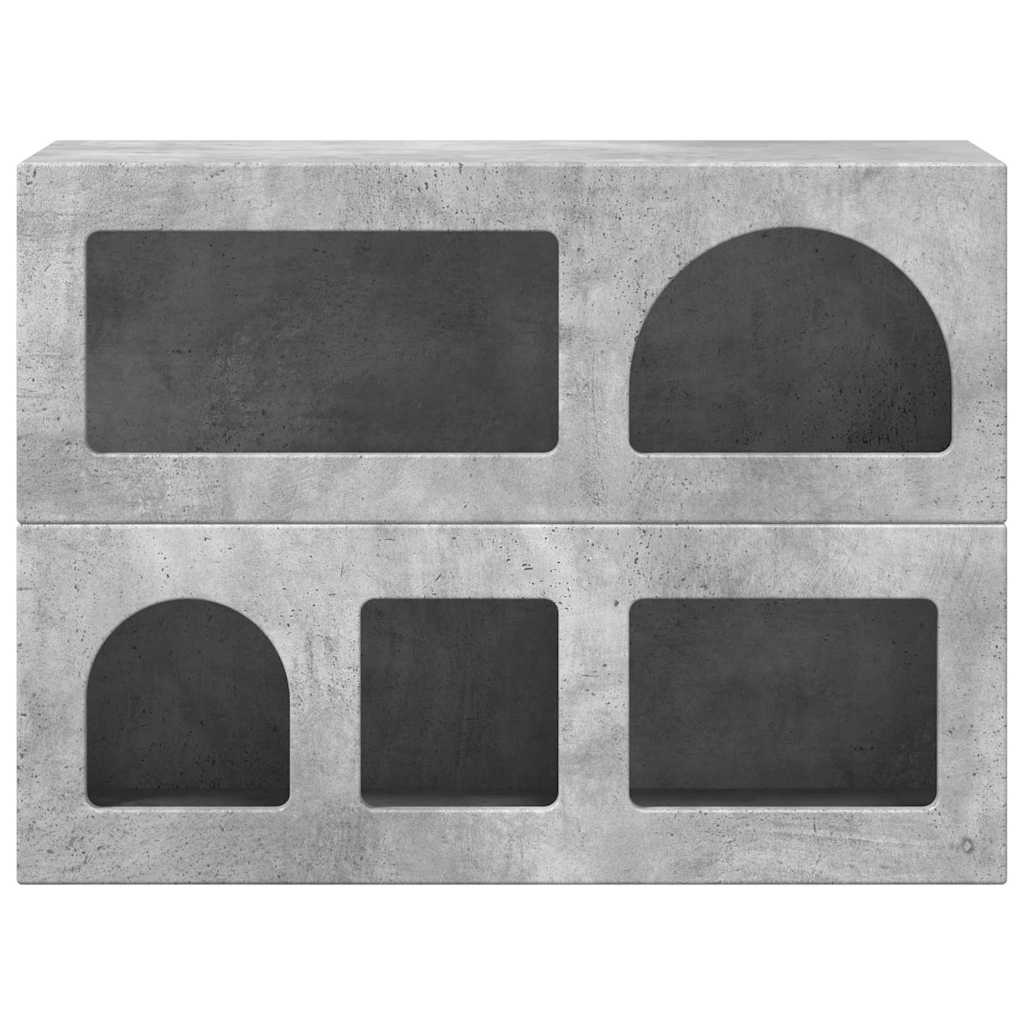 Credenza Grigio cemento 80.5 x 35 x 59 cm Legno multistrato