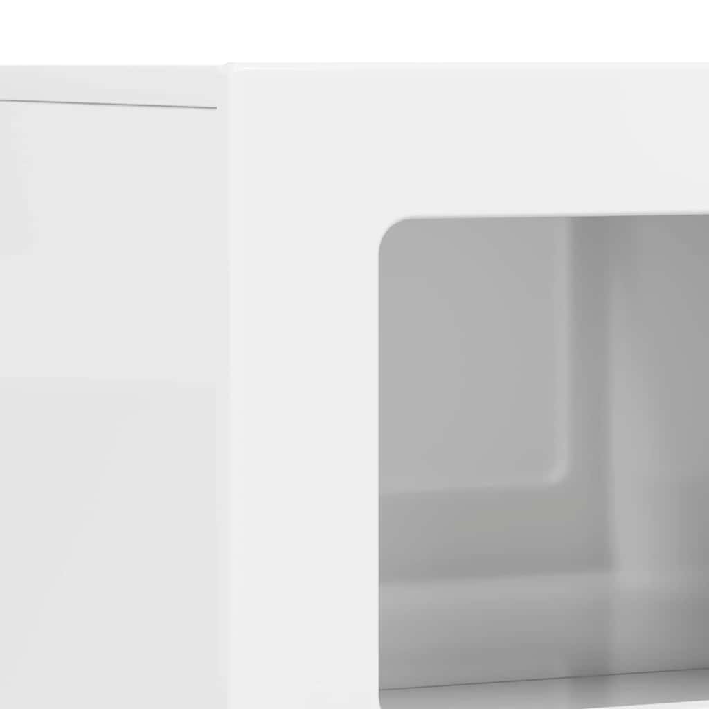 Credenza Bianco Lucido 80.5 x 35 x 59 cm Legno multistrato
