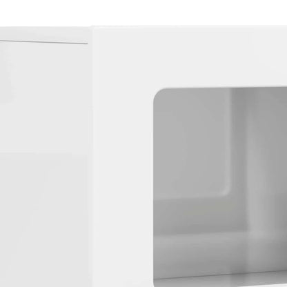 Credenza Bianco Lucido 80.5 x 35 x 59 cm Legno multistrato
