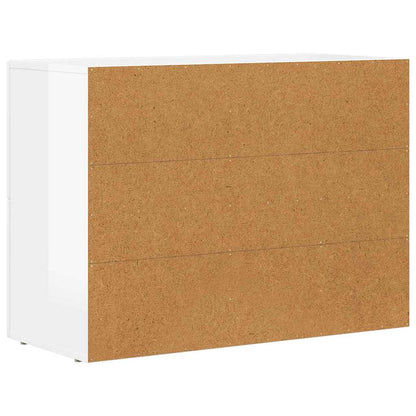 Credenza Bianco Lucido 80.5 x 35 x 59 cm Legno multistrato