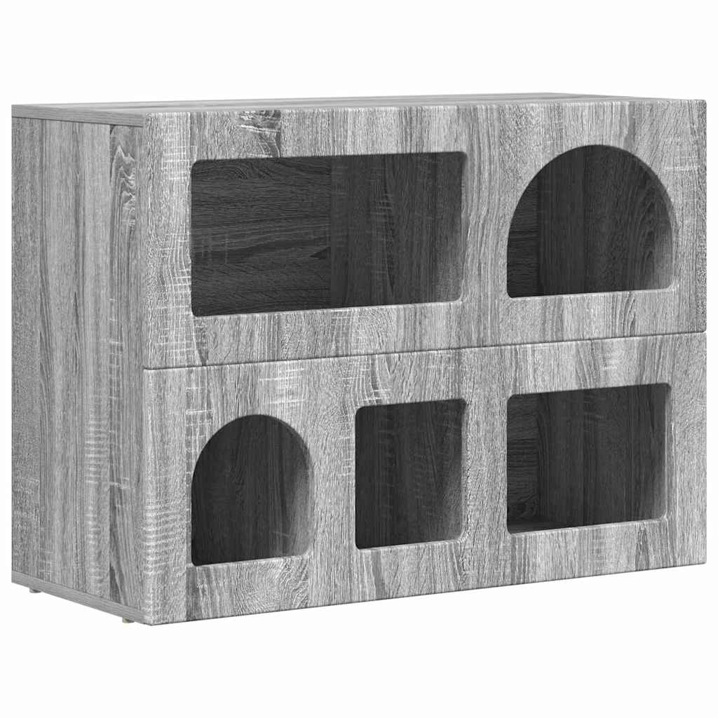 Credenza Grigio Sonoma 80.5 x 35 x 59 cm Legno multistrato