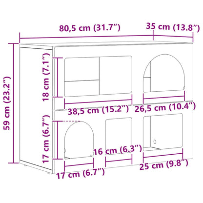 Credenza Legno vecchio 80.5 x 35 x 59 cm Legno multistrato