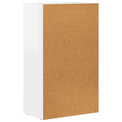 Credenza Bianco Lucido 59 x 35 x 100,5 cm Legno multistrato