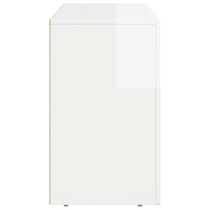 Credenza Bianco Lucido 100 x 35 x 59 cm Legno multistrato