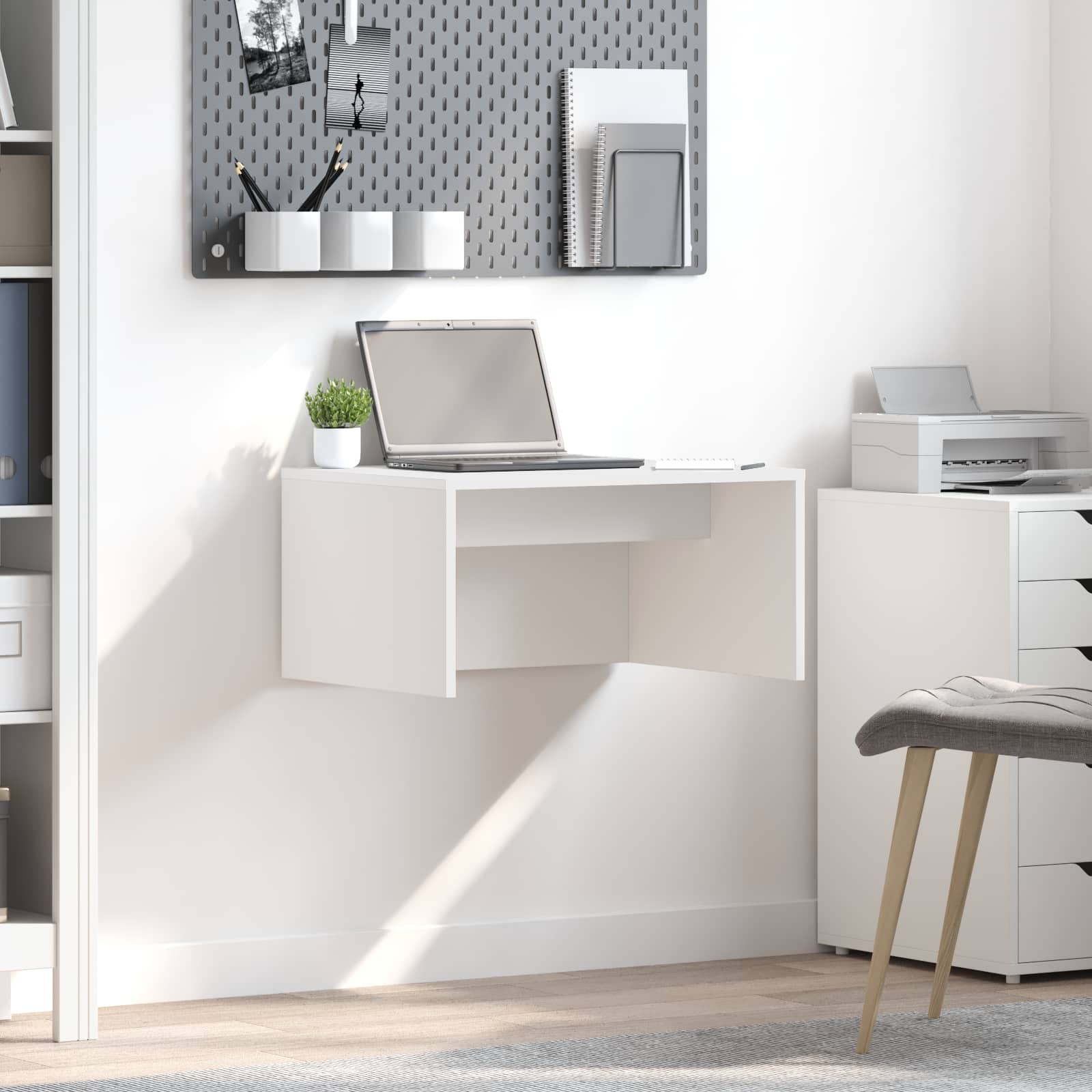 Scrivania a parete Bianco 60 x 45 x 30 cm Legno multistrato | homemem39
