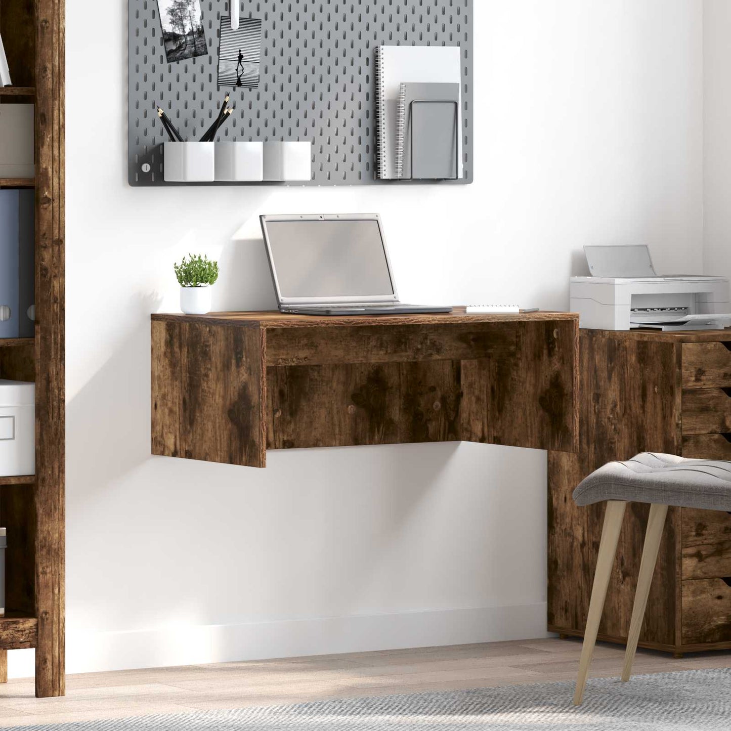 Scrivania a parete Rovere fumé 80 x 45 x 30 cm | homemem39